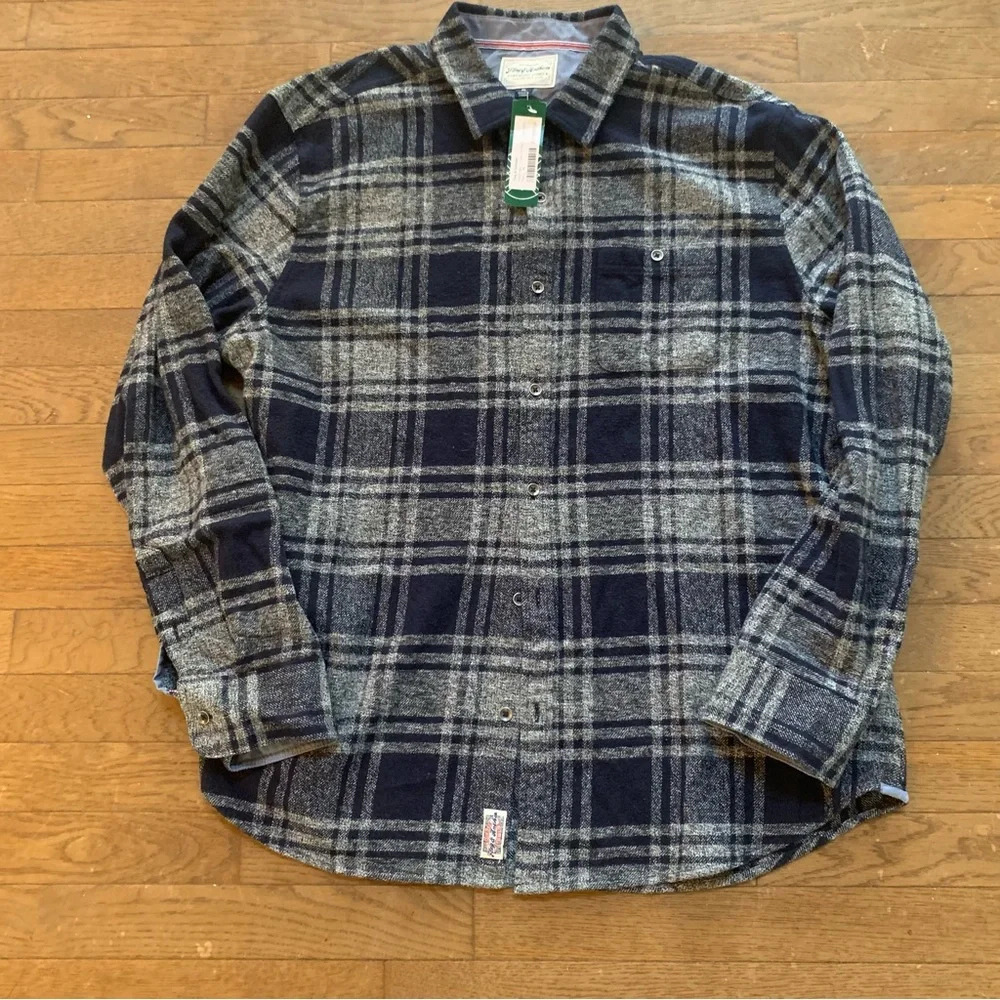 Flag & Anthem Northway LS Single Pocket Flannel Shirt | XL | Navy/Grey NEW!! - Picture 3 of 13